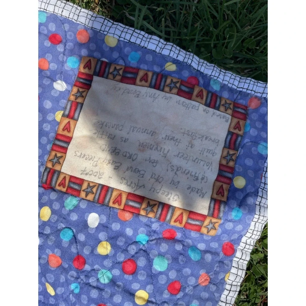 Vintage Handmade Farm Animal Quilt Lap/Throw Picnic Blanket 58